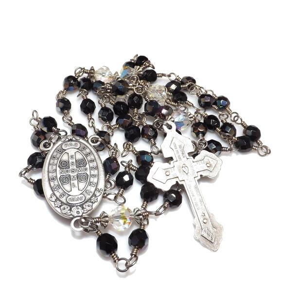 St. Benedict Large Center Handmade Five Decade Rosary - Picture 3 of 10